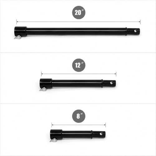 Image of XtremepowerUS 3 Pieces Auger Extension Drill Bits (8 inch, 12 inch, 20 inch Length) Extension Earth Ice Auger Extension Set Post Hole Digger Replacement Compatible to 3 /4 inch Shaft Post Hole Digger Replacement