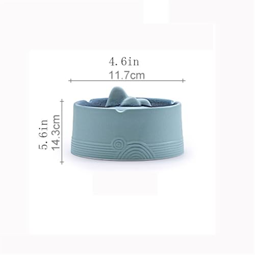 Cendrier en céramique avec couvercle blanc, bel objet de décoration de maison à offrir - 3