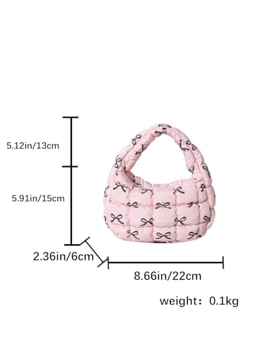 Image of Quilted MINI Handbag and Purses Women Puffer Nylon Hobo Cotton Padded Purse Work Travel Lightweight