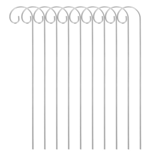 HOUDERCO 10 pièces Lot de Crochets Métalliques Type pour Jardin Supports Robustes et Résistants Aux Intempéries pour Étiquettes de Plantes Décorations Extérieures et Piquets de Jardin