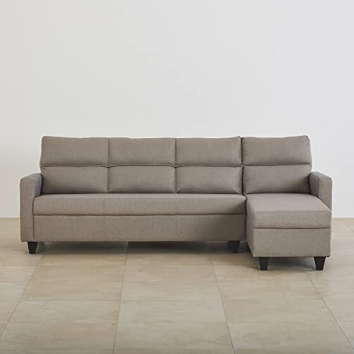 Image of Home Centre Helios Clary Fabric 3-Seater Right Corner Sofa with Chaise - Beige