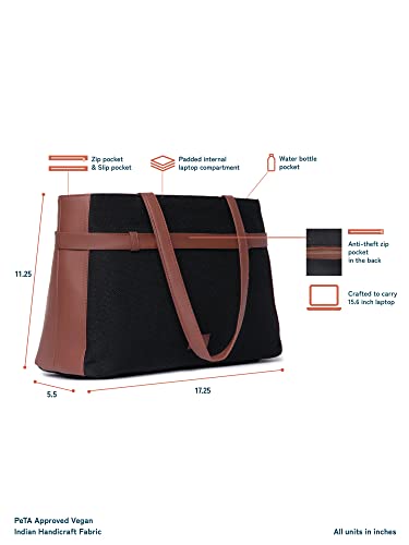 Image of ZOUK Urban Escape Bag | Stylish Vegan with Laptop Compartment, Trolley Sleeve & Anti-Theft Pocket |