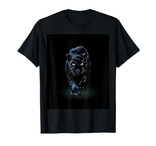 Image of Black Panther Walking Toward Shadow - Wild Cat Lover Gift T-Shirt
