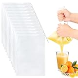 12 Stück Nussmilchbeutel, Passiertuch Wiederverwendbar, 20 × 30 cm Feingewebt Passiertuch Nylon Filterbeutel Nussmilchbeutel Bio Waschbar mit Kordelzug für Nussmilch Käse Kaffee Joghurt