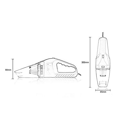 NOOX Portable Handheld High Power Car Vacuum Cleaner 120W 4000pa with Cigarette Plug, Cleaning Seat, Carpet, Pet Hair, Soot, Bread Crumbs Dust in Car - Black - Thumbnail 3