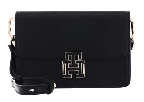 Tommy Hilfiger Pushlock Leather Crossover Bag S Black
