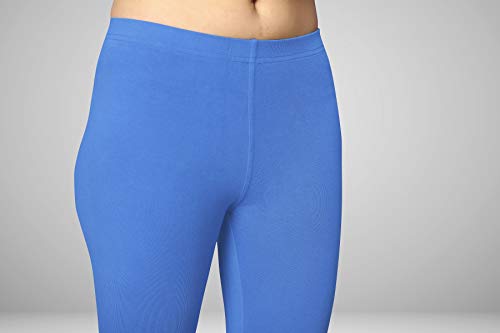 Image of Women's Cotton Skinny Leggings with Ankle Length Solid Pattern Mid Rise and Elastic Closure | Cotton Skinny Leggings for Womens