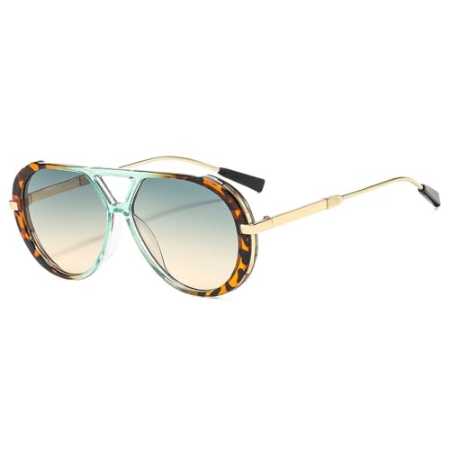 Lunettes de soleil rétro anti-éblouissement monture léopard légère
