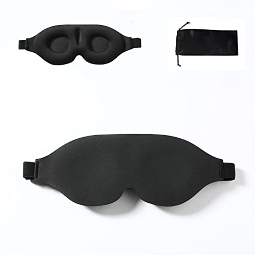 Tim & Tina Silk Sleep Mask Comfortable Blindfold Eye Mask Adjustable (3D Black)