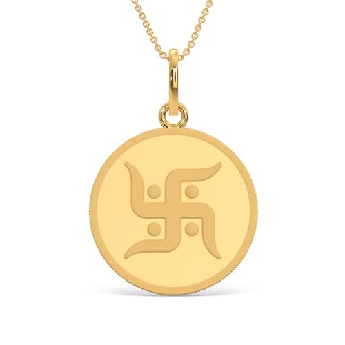 Image of KALYAN JEWELLERS 24K (999) Purity Swastik Gold Coin Pendant 5 Gms