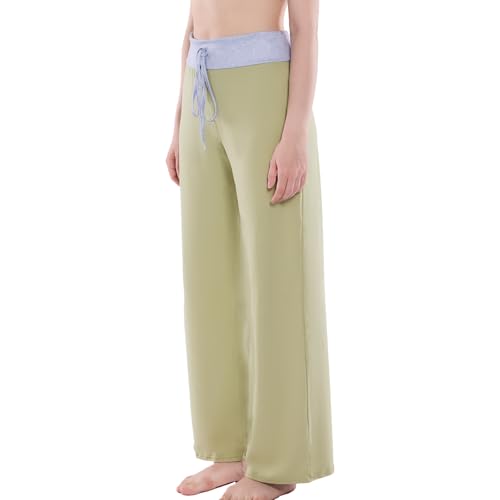 Image of NEWCOSPLAY Women's Comfy Pajama Pants Casual Drawstring Palazzo Lounge Wide Leg Pants