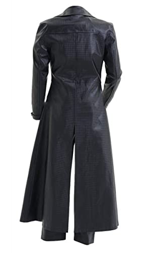 Mens Albert Wesker Cosplay Resident 5 Gothic Gaming Full Length Genuine Black Leather Trench Coat2