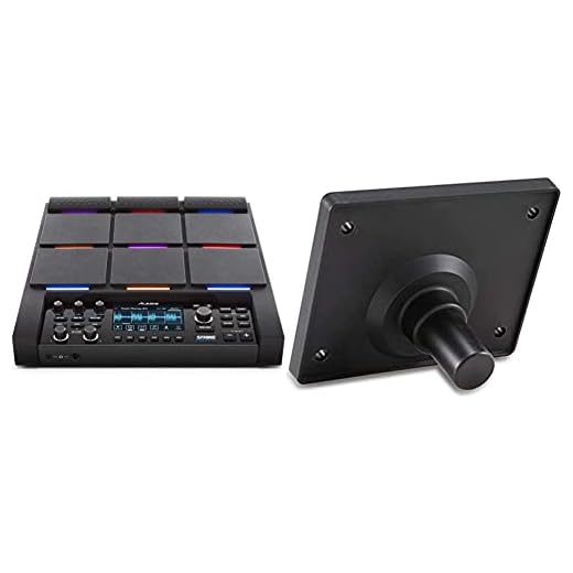 Alesis Strike Multipad - Pad De Percusión, 9 Disparadores con Retroiluminación RGB, Sampler, Looper + Module Mount - Placa De Montaje Universal para Multi-Pads De Percusión