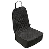 Autoark Pet Front Seat Cover,Dog Car Seat Cover WaterProof & Nonslip Rubber Backing with Anchors Universal Design for All Cars,Trucks & SUVs,Black,AK-027