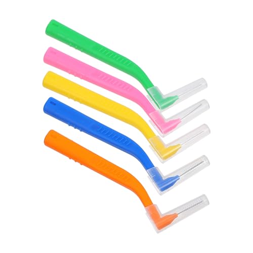 Abaodam 5 piezas Cepillos Interdentales Forma Cerdas Suaves para Limpieza Oral Diseño Angulado para Brackets Portátiles para Higiene Bucal Diaria