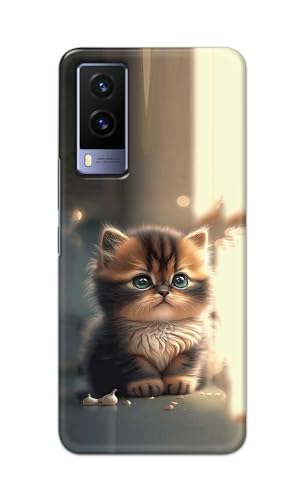 Image of PRINTFIDAA Printed Hard Back Cover Case for Vivo V21e 5G Back Cover (Cute Cat) -112