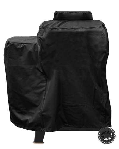 Image of ZJYWSCH Grill Cover for Pit Boss Phoenix 376 Kettle Grill Onyx Edition PB22KNX 600D Heavy Duty Weather Resistant PitBoss Phoenix Kettle Pellet Charcoal Grill Smoker Cover Waterproof