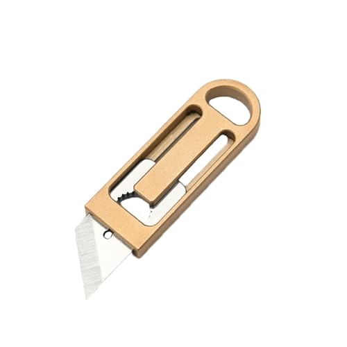 JINGYAN Cuchillos multiusos Art Knife Portable Telescopic Paper Cuttings(Gold)