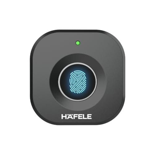 Hafele Kabi-Block Cabinet Lock, Matt Black, Capacitive Fingerprint Access, Status Indicator, Smart Lock for Cabinets and Drawers
