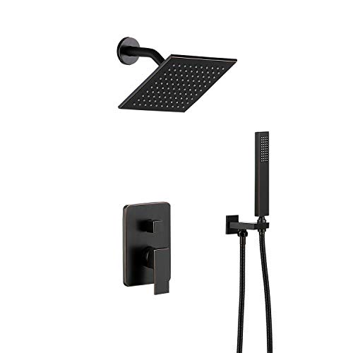 Shower Fixtures Oil rubbed bronze ALL Metal Rainfall Shower Faucet High Pressure with Valve Handheld Shower