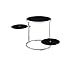 Acme Lynch Round Glass End Table with 2 Swiel Tier Shelf in Black and Chrome