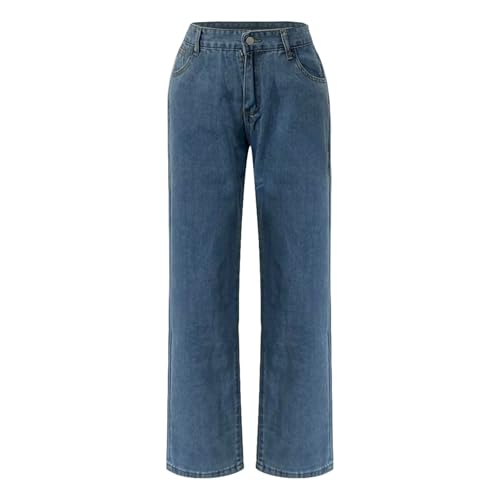 Pantalon en denim de coton homme ample jean droit confortable sorties décontractées