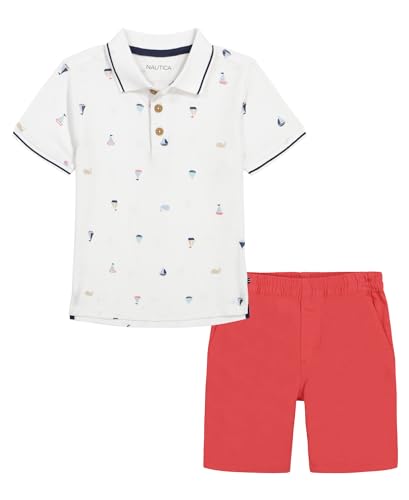 Image of Nautica Boys' Nautica 2 Piece Polo Woven Short Set