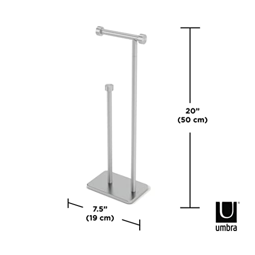 Umbra Cappa Toilet Paper Stand with Reserve, Free-Standing Storage Solution for Bathroom, Nickel by Umbra - Image 3