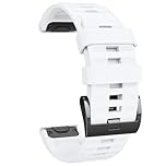 Mugust 22mm Silicone Quick-Fit Watch Strap, White, For Garmin Fenix 5/5 Plus/6/6 Pro/7/7 Pro/Fenix 6 Pro, Forerunner 935/945/955/965/745, Instinct, Epix (Gen 2), 5.51-7.87 inches