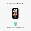 kwmobile Straps Compatible with Xiaomi Smart Band 8 Active Straps - 2x Replacement Silicone Watch Bands - Black/Dark Blue