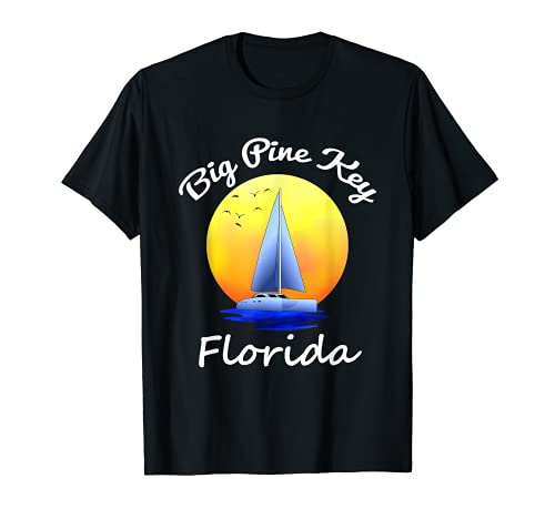 Big Pine Key Florida Sunset Náutico Velero Yate Camiseta