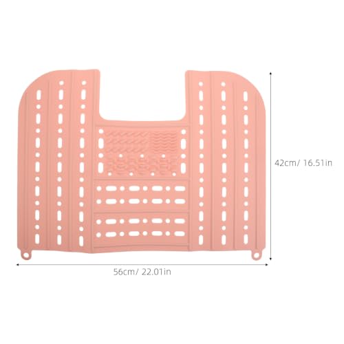 Cubierta para fregadero de silicona rosa: optimiza tu espacio pequeño y limpia tus brochas 3