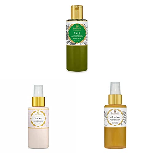 Image of Just Herbs 8 in 1 Root Nourishing Amla Neem Hair Fall Control Shampoo &Just Herbs - Cascade Moisturizing Day Care Face and Body Lotion &Just Herbs Ayurvedic Silksplash Face Wash