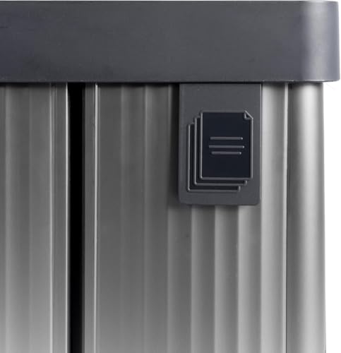 Curver Verto Recycle 54L Mülleimer für Küche, zwei Fächer, einfache Sortierung, offen, schlankes Design, grau, 26,5 x 43,5 x 54,7 cm