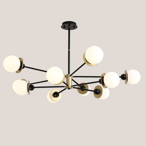 Plafonnier en verre de haricot magique noir au design architectural
