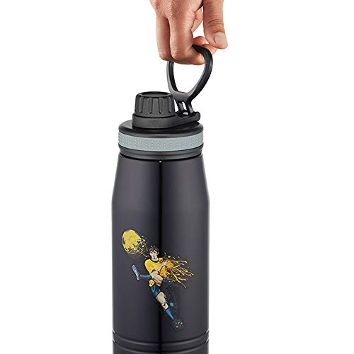 Stainless Steel Hydra Gosport Football - Vacuum Insulated Flask Water Bottle, 900 ML, Black