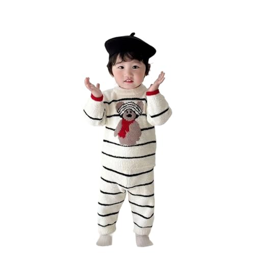 Conjunto de Abrigo para Niño y Bolso para Niña - Ropa de Bebé de Otoño e Invierno, Top de Media Lana y Pantalón Largo, de 0 a 18 Meses