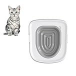 Cat Toilet Training Kit, Universal Reusable Cat Toilet Trainer, Cat Toilet Training System, Train Your Cat to Use The Toilet, Cat Toilet Training Seat Tool for Pet Cleaning(Grey)