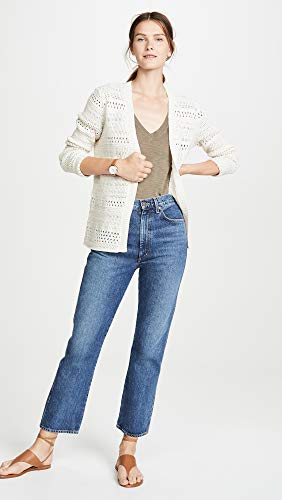 Jack By Bb Dakota Women's Beach Waves Drop Needle Cardigan, Light Cream, Small #TOP4