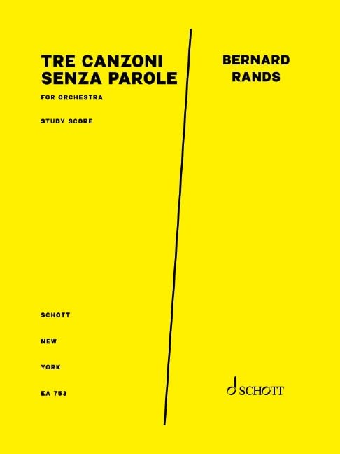 Tre canzoni senza parole: orchestra. Partition d'étude.
