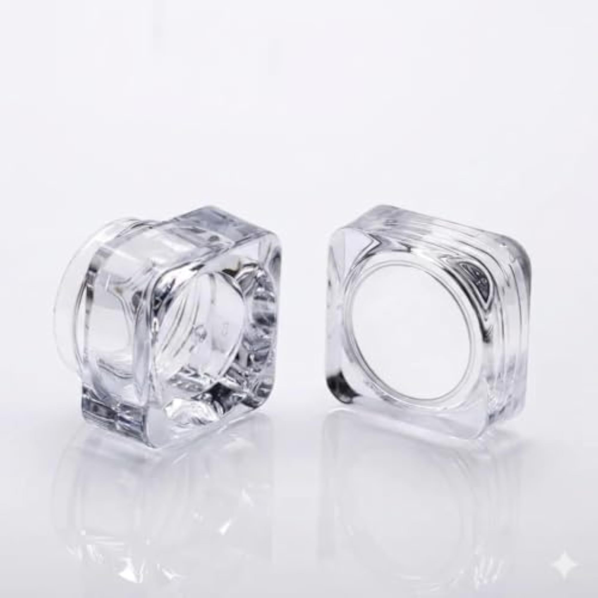Clear Square Nail Art Storage Jars with Screw Lid, Premium Containers