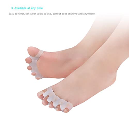 1 Pair Of Toe Separator For Men And Women To Separate Overlapping Toes, Toe Separator To Correct Bunions And Restore Toes To Their Original Shape, Toe Spacer Straightener Orthosis Separator (White) #TOP5