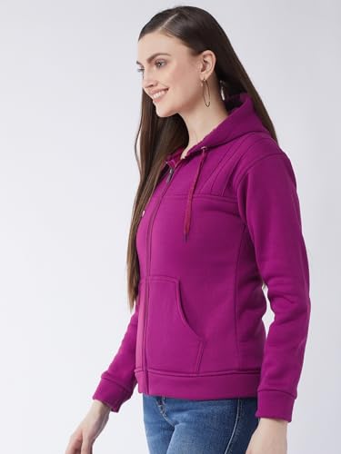 Image of Pivl Women Solid Hooded Jacket for Winter