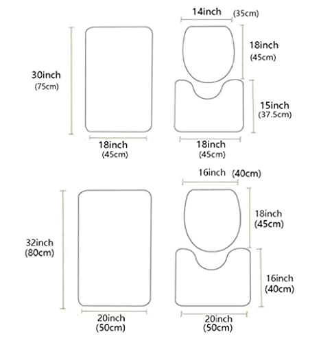 Badezimmerteppich Barockes Gelb Badematte Badezimmer Set 3 Teilig rutschfest Badteppich 45x75cm Maschinenwaschbar… – Bild 3