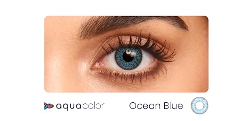 Image of Aquacolor Daily Disposable Colored Lenses with 0 Power - Ocean Blue - (10 Lens /Box)
