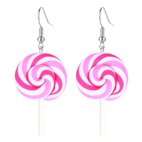 Cute Resin Color Round Lollipop Drop Earring Handmade Candy Color Simulation Food Dangle Earring for Women Jewelry Gifts