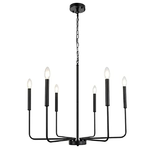 Lampadario dallo stile classico con linee essenziali in ferro battuto verniciato nero. Soggiorno, cucina, camera da letto, corridoio, studio. Dimensioni Ø68 x 58 cm