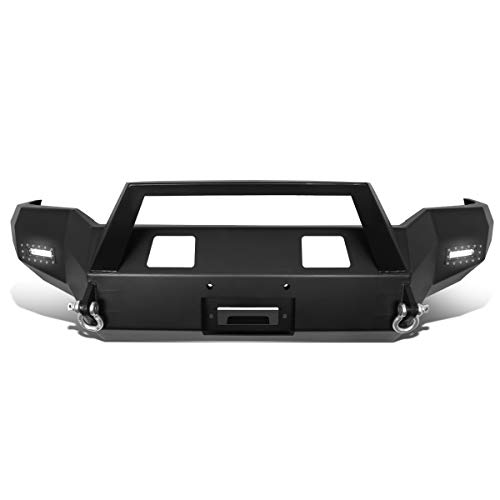 Image of DNA Motoring FGBP-008 1-Piece Design Rock Crawler Front Winch Bumper w /LED Fog Light Compatible with 07-13 Toyota Tundra