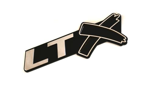 Image of 2pcs LTX Emblems Side Rear Lid Trunk 3D Badge Replacement for Chevy Corvette LS LT ZL SS LTX (Chrome Black), EI-SilveCutom#2