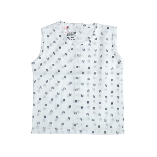 Image of 100% Cotton Printed Back Open Jabla | White Jhabla | for Newborn & Infants | All Season wear Jabala Baby Products | Sleeveless Regular Fit Vest | Assorted Pack of 3| Size - 0-3 Months